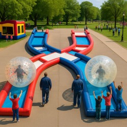 (B) 2 Zorb Balls with a Track - 75ft Long